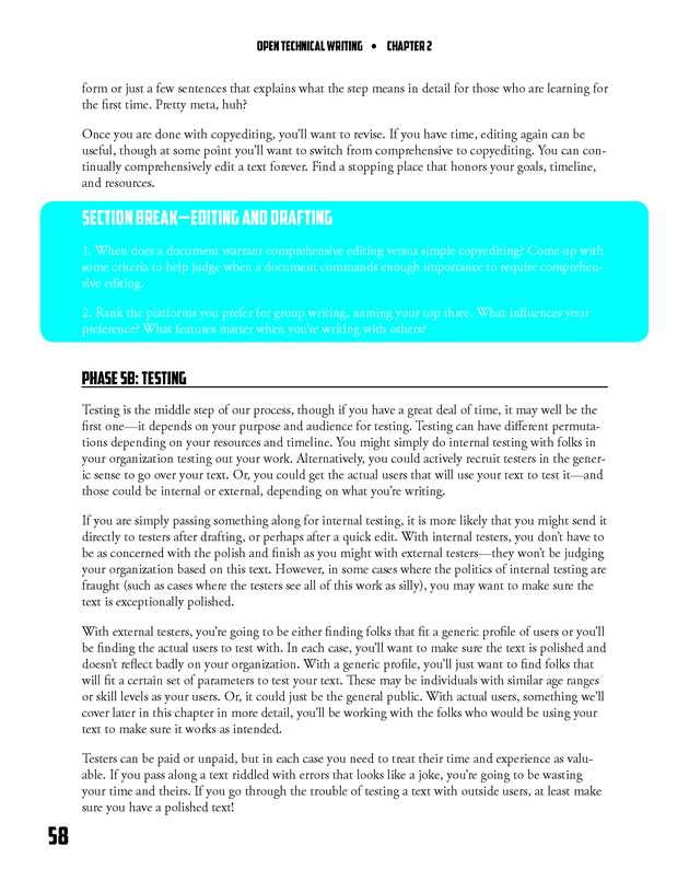 Open Technical Writing - New Page